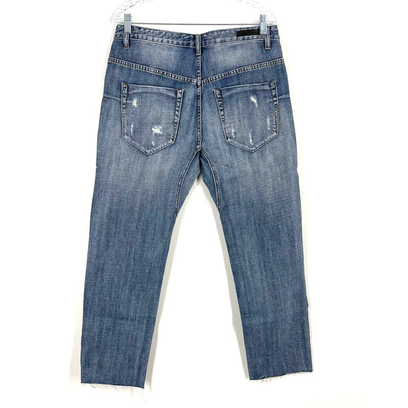 One Teaspoon Mr Whites Denim Jeans Blue Suede Men's 32R NWT Crop - Picture 2 of 8